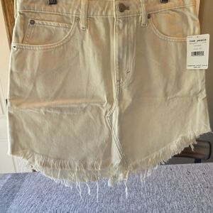We The Free Coconut Frayed Mini Skirt